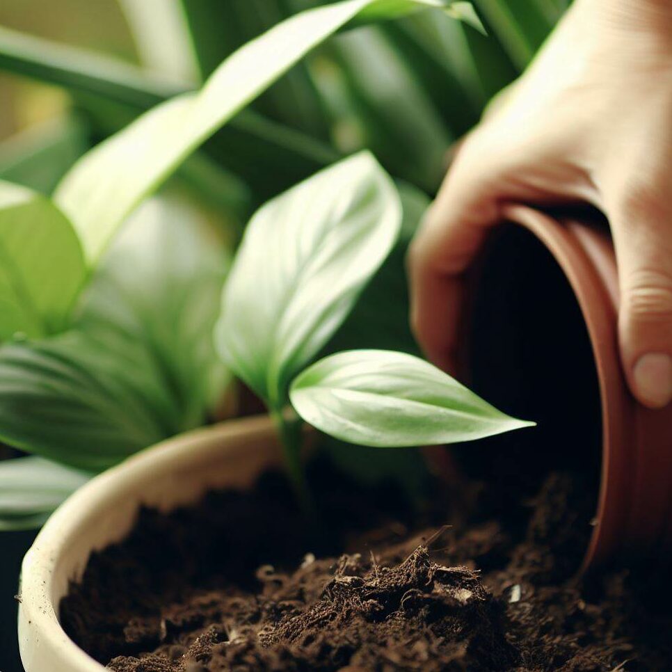 compost in a potted plant