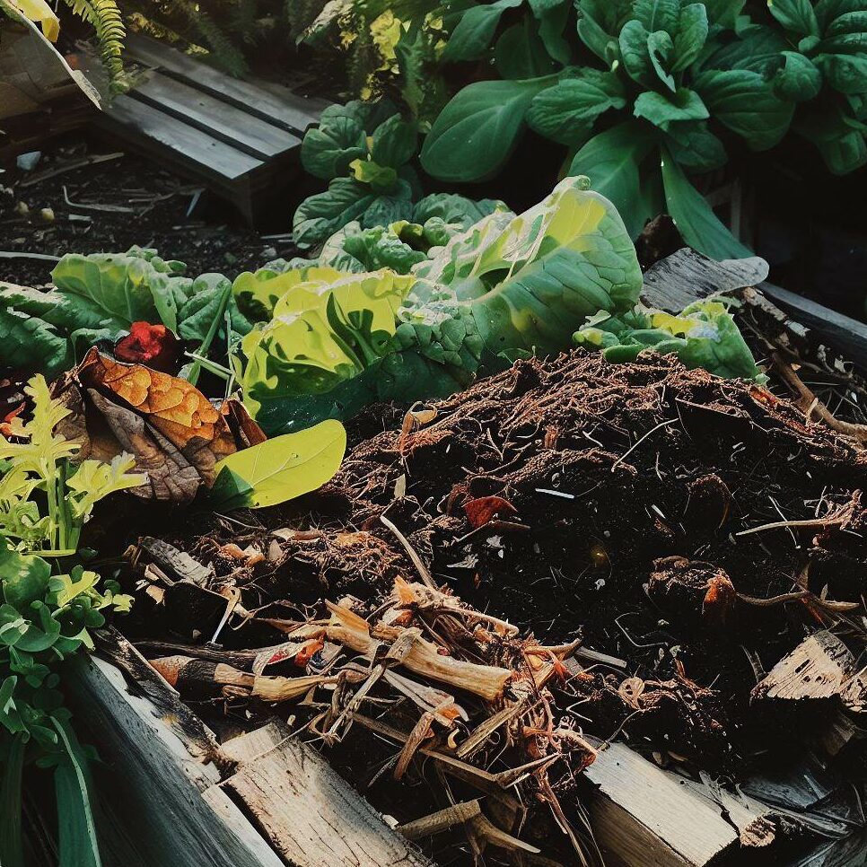 plants in compost
