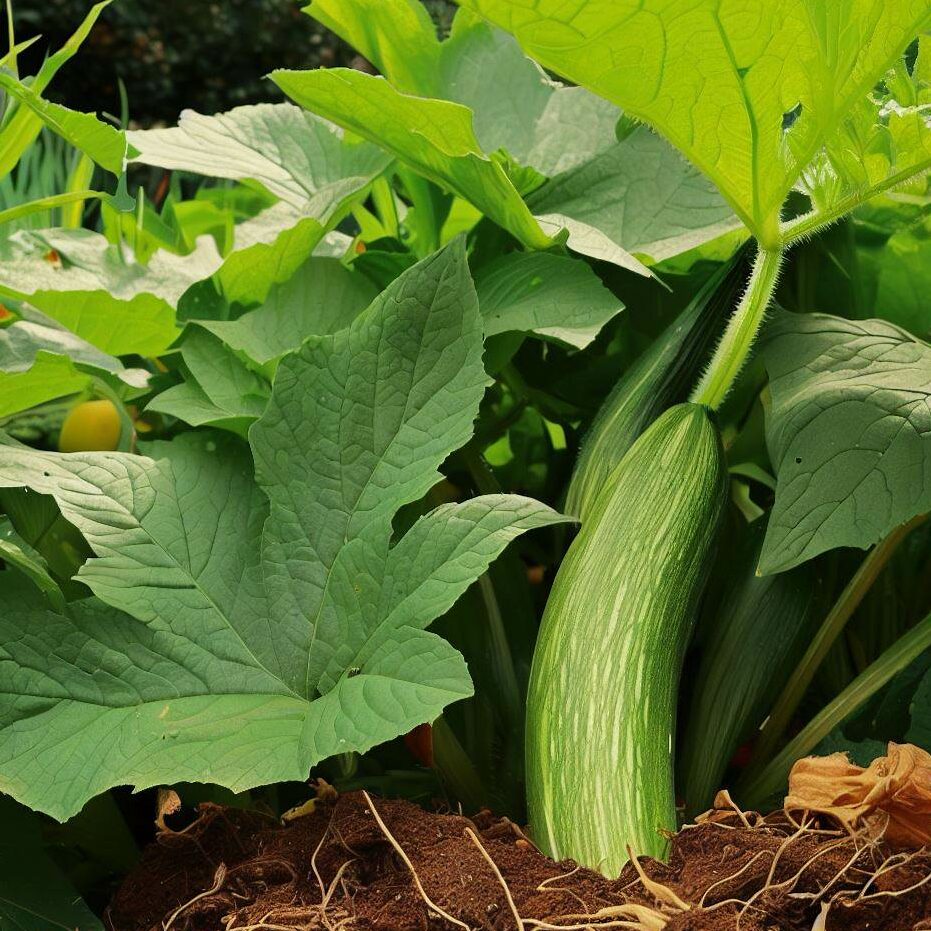 zucchini growing in compost2